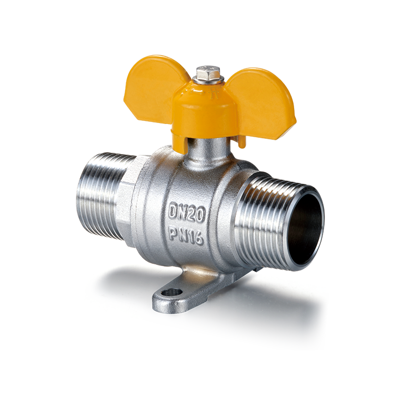 شیر توپی برنجی YH-214 با دسته پایه و پروانه (M/M)
