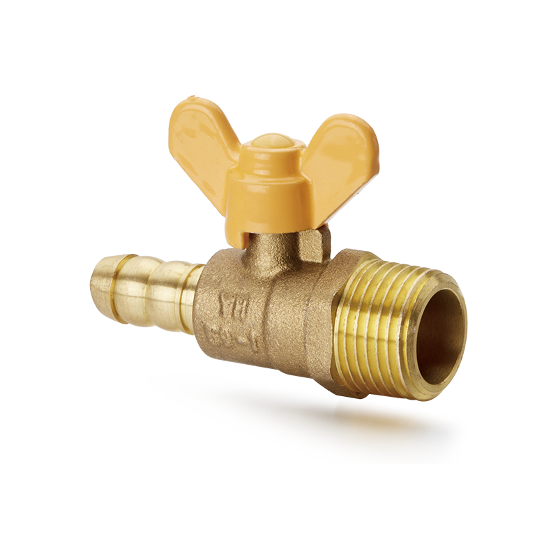 شیر توپی برنجی YH-207 با دسته پروانه (اتصال M/شلنگ)
